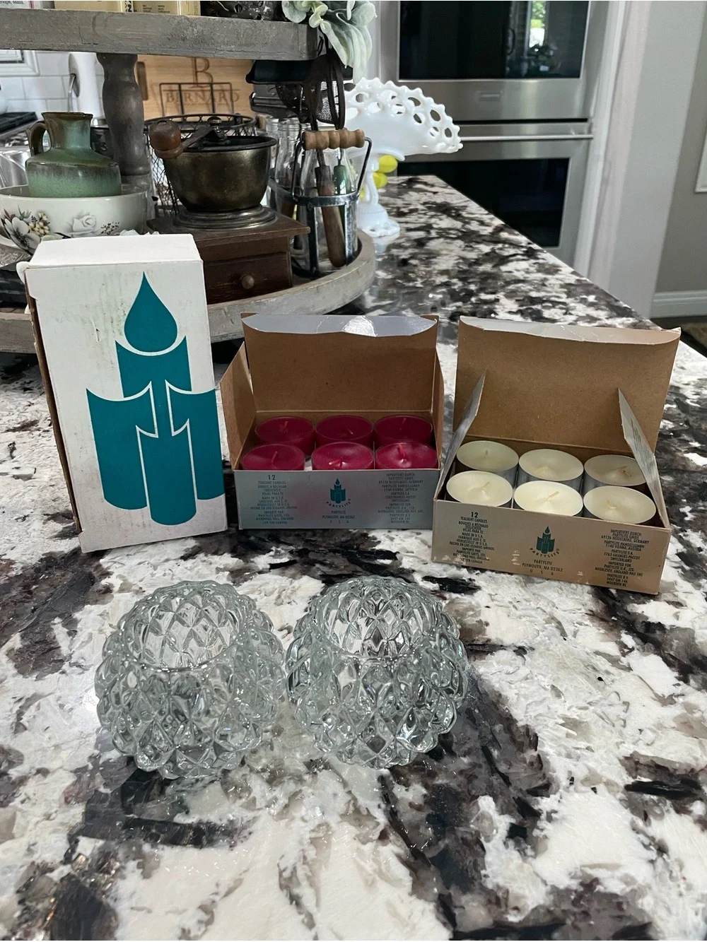 PartyLite Rockport Tealight Votive Crystal Candle Holders w/24 Votive Candles
